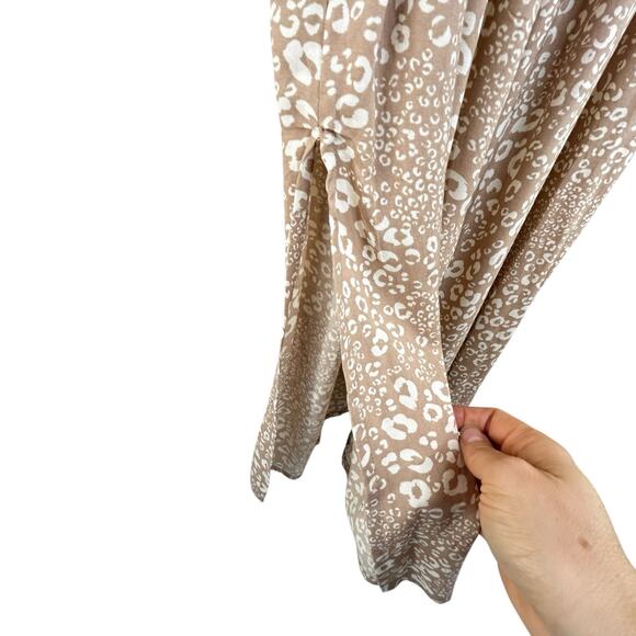 Sincerely Jules Cottagecore Boho Midi Dress SZ M Beige Tan Prairie Romantic - Picture 5 of 9